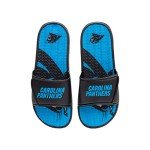 FOCO Carolina Panthers NFL Mens Wordmark Gel Slides - L