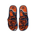 FOCO Chicago Bears NFL Mens Colorblock Big Logo Gel Slides - L