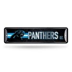 Rico Industries NFL Carolina Panthers Home Décor Metal Street Sign (4" x 15") - Great for Home, Office, Bedroom, & Man Cave - Made,Silver