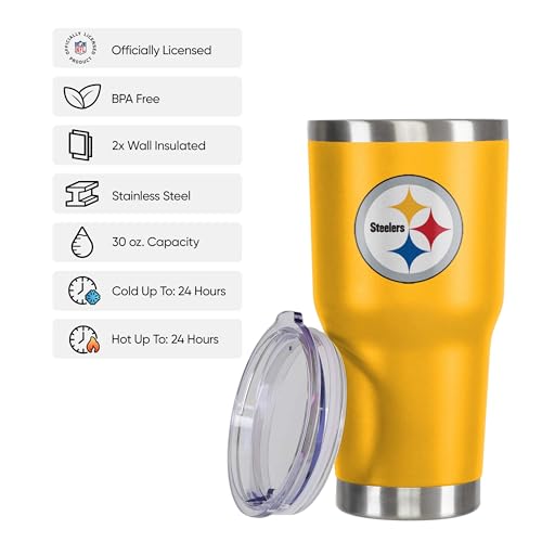 FOCO Pittsburgh Steelers NFL Team Logo 30 oz Tumbler - Yellow
