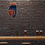 Rico Industries NFL Chicago Bears State Shape Shape Cut Pennant - Home and Living Room Décor - Soft Felt EZ to Hang 18x0.10x18