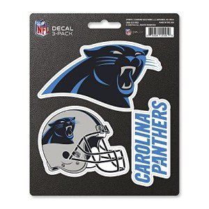 FANMATS 60948 Carolina Panthers 3 Piece Decal Sticker Set,Black