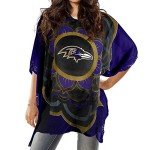 Littlearth Baltimore Ravens NFL Sheer Caftan with Flower Design
