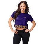 FOCO womens Nfl Team Logo Ladies Fashion Crop Top Shirt, Bottom Line, Medium US