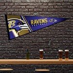 Rico Industries NFL Football Baltimore Ravens Primary 12" x 30" Felt Wall Décor Pennant - Great for Home/Bed Room/Man Cave Décor