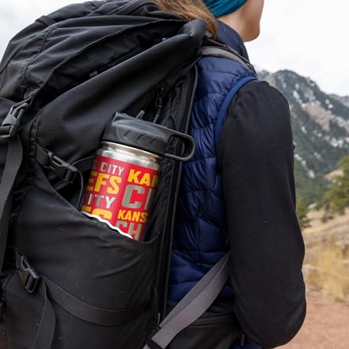 Rico Industries NFL Football Kansas City Chiefs 22oz Stainless Steel Tumbler with Lid - Great For Coffee, Tea, Water or Cocktails