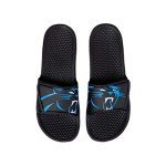 FOCO NFL Carolina Panthers Mens Cropped Big Logo Shower Sport Flip Flops Sandals SlidesCropped Big Logo Shower Sport Flip Flops Sandals Slides, Big Logo, L - 11/12