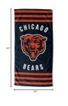 Northwest NFL Chicago Bears Unisex-Adult Beach Towel, 30" x 60", Stripes