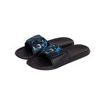 FOCO NFL Carolina Panthers Mens Cropped Big Logo Shower Sport Flip Flops Sandals SlidesCropped Big Logo Shower Sport Flip Flops Sandals Slides, Big Logo, L - 11/12