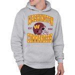 Junk Food Clothing x NFL - Washington Commanders - Team Helmet - Unisex Adult Pullover Fleece Hoodie for Men and Women - Size 3X-Large, Grey