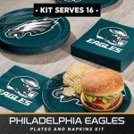Trendware Philadelphia Eagles Paper Plate and Napkin Party Kit, Serves 16