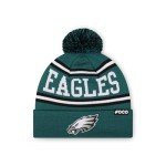 FOCO Philadelphia Eagles NFL Logo Stripe Pom Beanie Hat, Team Color