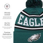 FOCO Philadelphia Eagles NFL Logo Stripe Pom Beanie Hat, Team Color