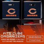 Franklin Sports NFL Chicago Bears Collapsible Storage Bin NFL Folding Cube Storage Container Fits Bin Organizers Fabric NFL Team Storage Cubes One Size