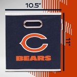 Franklin Sports NFL Chicago Bears Collapsible Storage Bin NFL Folding Cube Storage Container Fits Bin Organizers Fabric NFL Team Storage Cubes One Size