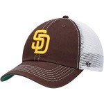 47 MLB Trawler Team Color Mesh Trucker Clean Up Adjustable Hat, Adult One Size Fits All (San Diego Padres - Brown)