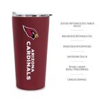 Rico Industries NFL Football Arizona Cardinals 18oz Soft Touch, Easy Grip Tumbler