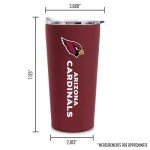 Rico Industries NFL Football Arizona Cardinals 18oz Soft Touch, Easy Grip Tumbler