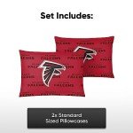 FOCO Atlanta Falcons NFL Team Color Big Logo Standard 2 Pack Pillowcases
