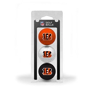 Team Golf NFL Cincinnati Bengals 3 Golf Ball Pack Regulation Size Golf Balls, 3 Pack, Full Color Durable Team Imprint