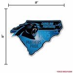 Rico Industries NFL Carolina Panthers State Shape Shape Cut Pennant - Home and Living Room Décor - Soft Felt EZ to Hang 18x0.10x18