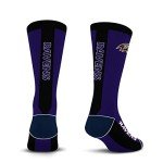 For Bare Feet NFL BALTIMORE RAVENS MVP Crew Sock Team Color Large
