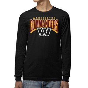 Junk Food Clothing x NFL - Washington Commanders - Bold Logo - Unisex Adult Long Sleeve T-Shirt for Men and Women - Size Large