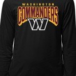 Junk Food Clothing x NFL - Washington Commanders - Bold Logo - Unisex Adult Long Sleeve T-Shirt for Men and Women - Size Large