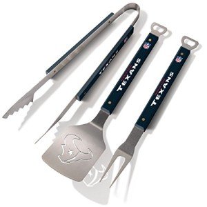 YouTheFan NFL Houston Texans Spirit Series 3-Piece BBQ Set Stainless Steel, 22" x 9"