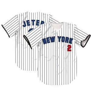 TIFIYA New York Jeter 2 Stripes Baseball Jersey NY Softball Short Sleeve Button Shirts for Youth Men Women T190-White-L