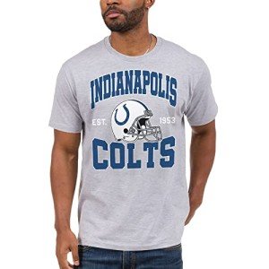 Junk Food Clothing x NFL - Indianapolis Colts - Team Helmet - Unisex Adult Short Sleeve Fan T-Shirt for Men and Women - Size Large