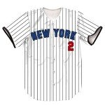 TIFIYA New York Jeter 2 Stripes Baseball Jersey NY Softball Short Sleeve Button Shirts for Youth Men Women T190-White-L