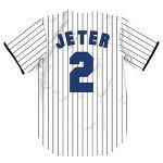 TIFIYA New York Jeter 2 Stripes Baseball Jersey NY Softball Short Sleeve Button Shirts for Youth Men Women T190-White-L