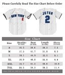 TIFIYA New York Jeter 2 Stripes Baseball Jersey NY Softball Short Sleeve Button Shirts for Youth Men Women T190-White-L