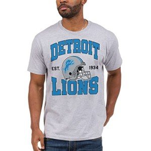 Junk Food Standard Classic Crew Neck, Authentic Details, Unisex Fit, Detroit Lions-Heather Grey XX-Large