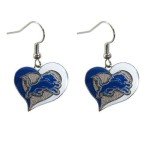 Aminco NFL Detroit Lions Swirl Heart Earrings, 2.5
