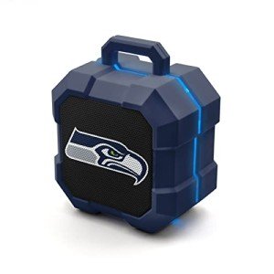 SOAR NFL Shockbox LED Wireless Bluetooth Speaker - Water Resistant IPX4, 5.0 Bluetooth with Over 5 Hours of Play Time - Small Portable Speaker - Officially Licensed NFL, Perfect Home & Outdoor Speaker