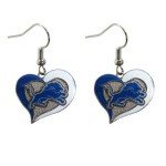 Aminco NFL Detroit Lions Swirl Heart Earrings, 2.5