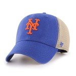 47 MLB Flagship Wash Mesh MVP Adjustable Hat, Adult One Size Fits All (US, Alpha, One Size, New York Mets Blue)
