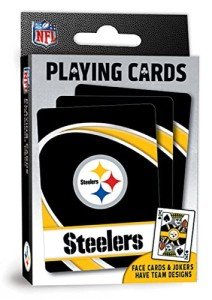 MasterPieces - NFL Playing Cards, Officially Licensed Pittsburgh Steelers Football Deck, Family Games for Adults and Kids, Standard Index