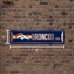 Rico Industries NFL Denver Broncos Home Décor Metal Street Sign (4" x 15") - Great for Home, Office, Bedroom, & Man Cave - Made,Silver