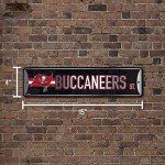Rico Industries NFL Tampa Bay Buccaneers Home Décor Metal Street Sign (4" x 15") - Great for Home, Office, Bedroom, & Man Cave - Made,Silver