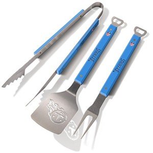 YouTheFan NFL Tennessee Titans Spirit Series 3-Piece BBQ Set , Stainless Steel, 22" x 9"