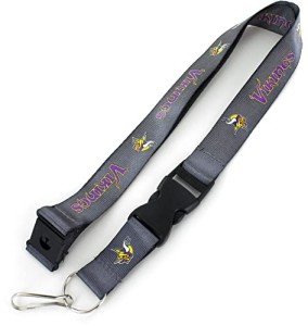 Aminco NFL Minnesota Vikings Team Lanyard, Charcoal, 6