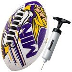 Franklin Sports NFL Minnesota Vikings Football - Youth Mini Football - 8.5" Junior Size Ball - SPACELACE Easy Grip Texture- Perfect for Kids