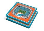 YouTheFan NFL Miami Dolphins 3D StadiumView Coasters - Hard Rock Stadium, 1 Count (Pack of 2)