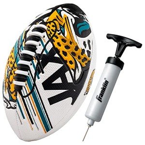 Franklin Sports NFL Jacksonville Jaguars Football - Youth Mini Football - 8.5" Junior Size Ball - SPACELACE Easy Grip Texture- Perfect for Kids