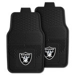 FANMATS 8774 Las Vegas Raiders 2-Piece Heavy Duty Vinyl Car Mat Set, Front Row Floor Mats, All Weather Protection, Universal Fit, Deep Resevoir Design