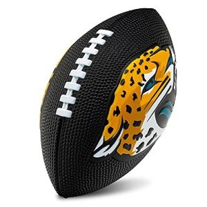 Franklin Sports NFL Jacksonville Jaguars Football - Kids Foam Football - Soft Junior Size 8.5" Ball with 3D Logos - Perfect for Gameday + Tailgates