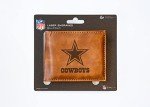 Rico Industries Laser Engraved Billfold Unisex Leather Wallet, Dallas Cowboys Brown